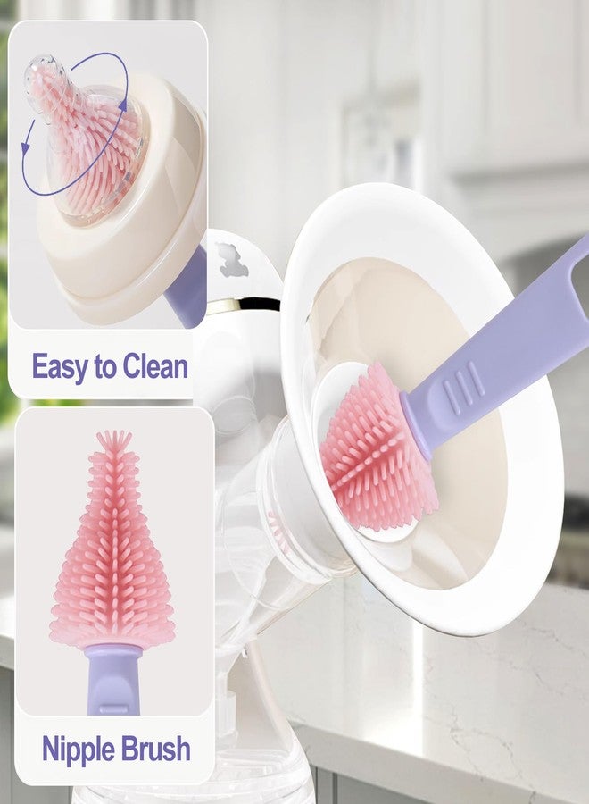 KEUYE Breast Pump Cleaning Brush Kit, BPA Free Bottle Nipple Straw Cleaner Set for Haakaa Momcozy Lansinoh Willow Breast Pump Wipes - Image 2